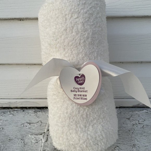 Parent Choice Baby Blankets White Cozy Knit Blanket Size 30x40 Inches New - Picture 3 of 8